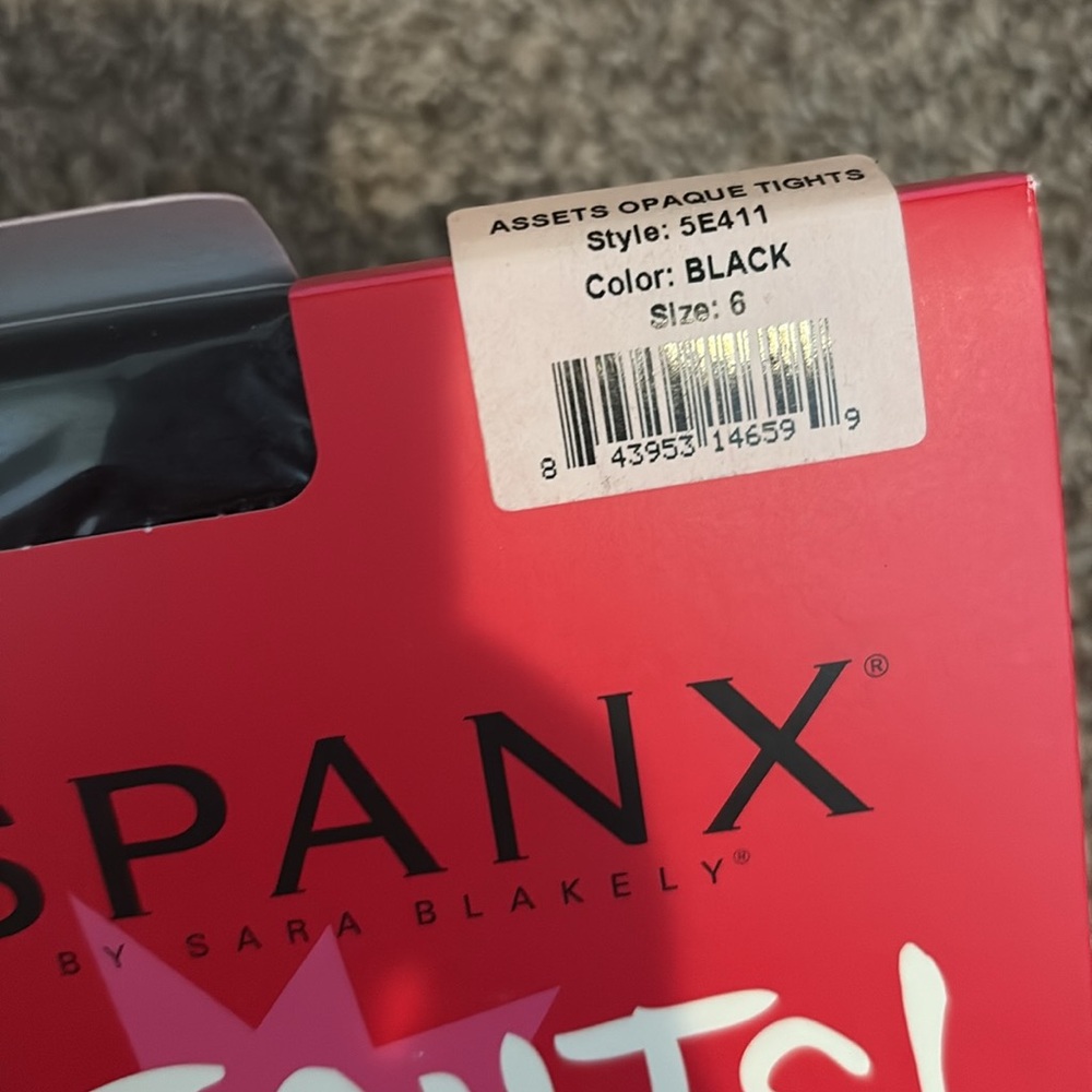 SPANX Black Tights Opaque Size 6 /C /Large - Picture 2 of 4